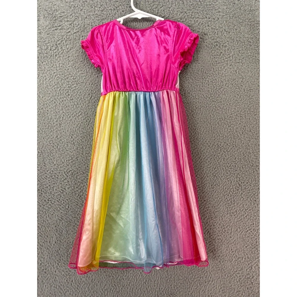Disney Princess Nightgown Toddler 5T Pink Rainbow Excellent Flame Resistant